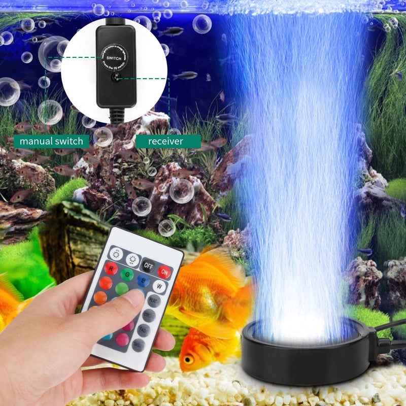 Number-One ضوء فقاعات حوض السمك رقم واحد LED، ضوء فقاعات للتحكم عن بعد مع 16 لون متغير، 4 تأثيرات إضاءة للأحواض والبرك - Image 2